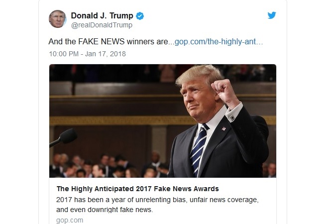 Donald Trump dá prêmio “Fake News” a vencedor do Nobel de Economia