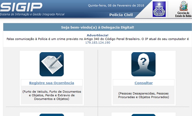 Folião pode registrar ocorrência online na Delegacia Digital da SSP-BA