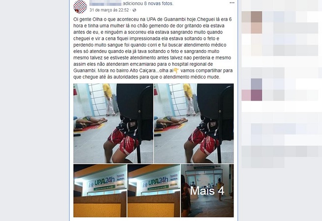 Mulher perde bebê no chão de UPA em Guanambi