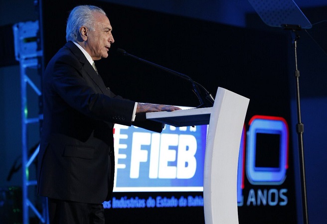 Temer prestigia posse de Ricardo Alban para novo mandato à frente da FIEB