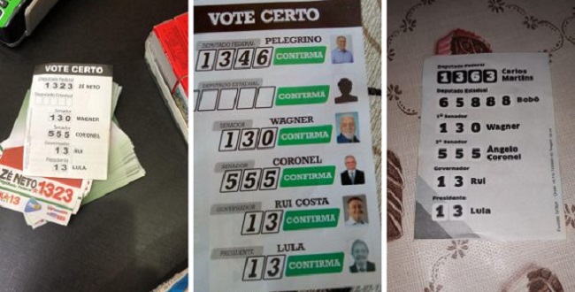 Crime eleitoral: Petistas baianos distribuem santinhos com Lula como candidato