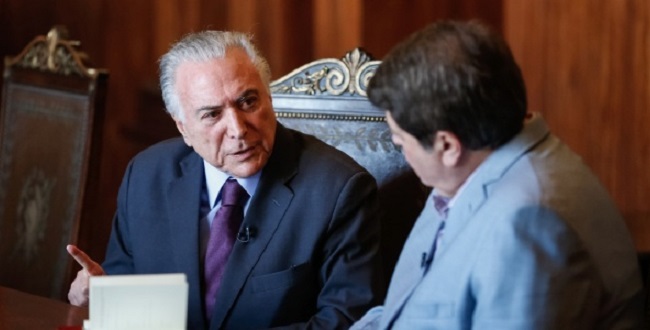 Temer diz a Datena não ter mágoa de Meirelles e chama Bolsonaro de “fenômeno real”