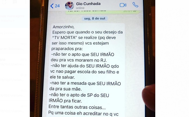 Gêmeo de Gagliasso expõe conversa “tensa” com Gio Ewbank após declarar voto em Bolsonaro