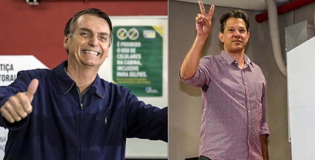 TSE confirma 2º turno entre Jair Bolsonaro (46%) e Fernando Haddad (28%)