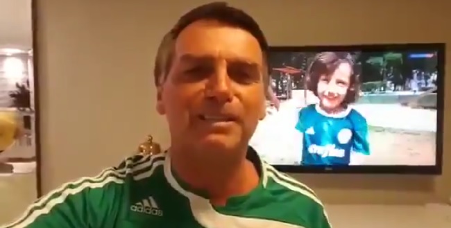 Em vídeo, Bolsonaro parabeniza o Palmeiras pelo título de Campeão Brasileiro 2018