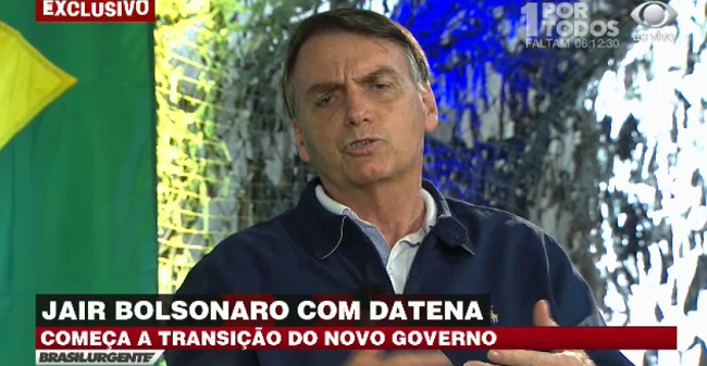 Em Datena, Bolsonaro avisa que vai acabar com doutrinação nas provas do Enem