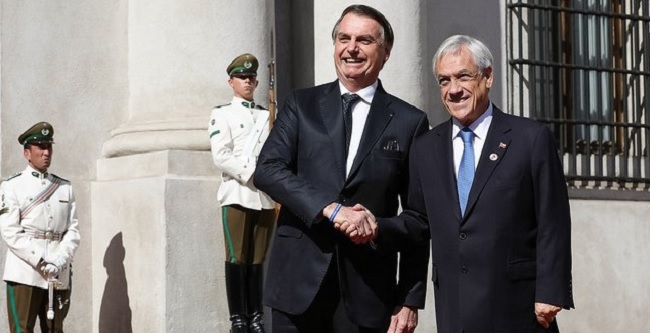 “Bolsonaro é amigo permanente, leal e fértil com o Chile”, diz Sebástian Piñera