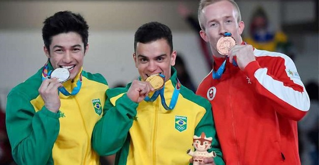 Brasil faz dobradinha na ginástica artística e já está em 3º lugar em medalhas no Pan