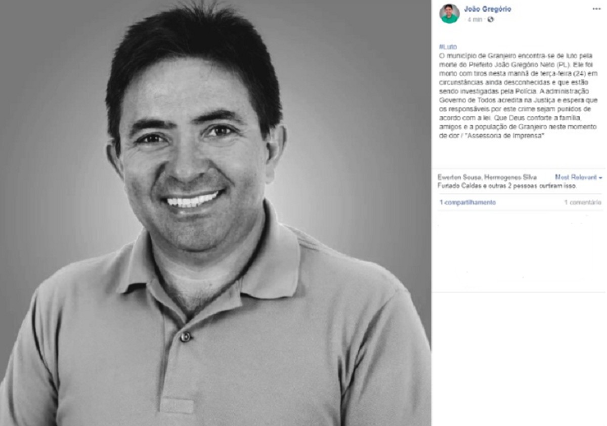Prefeito é morto a tiros perto de casa no Ceará