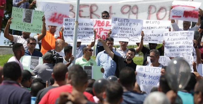Motoristas de aplicativos protestam em Salvador após reunião com a SSP