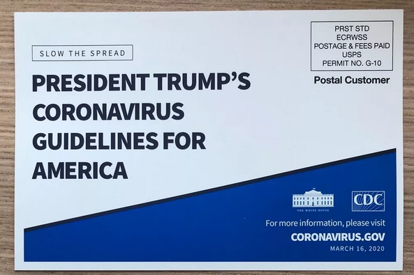 Em carta, Trump pede para americanos ficarem em casa por coronavírus