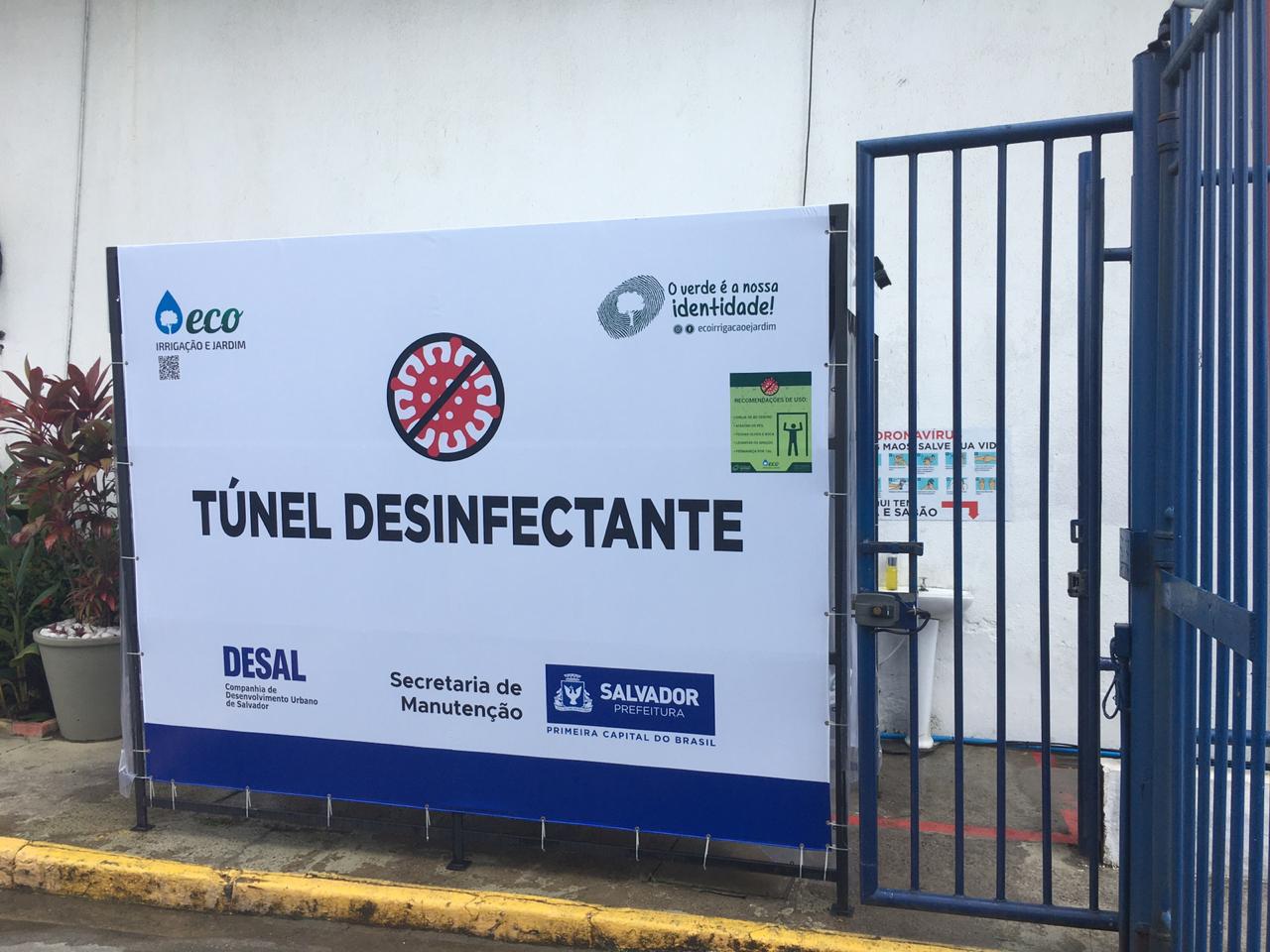 Túnel desinfectante também protegerá servidores da área de manutenção de Salvador