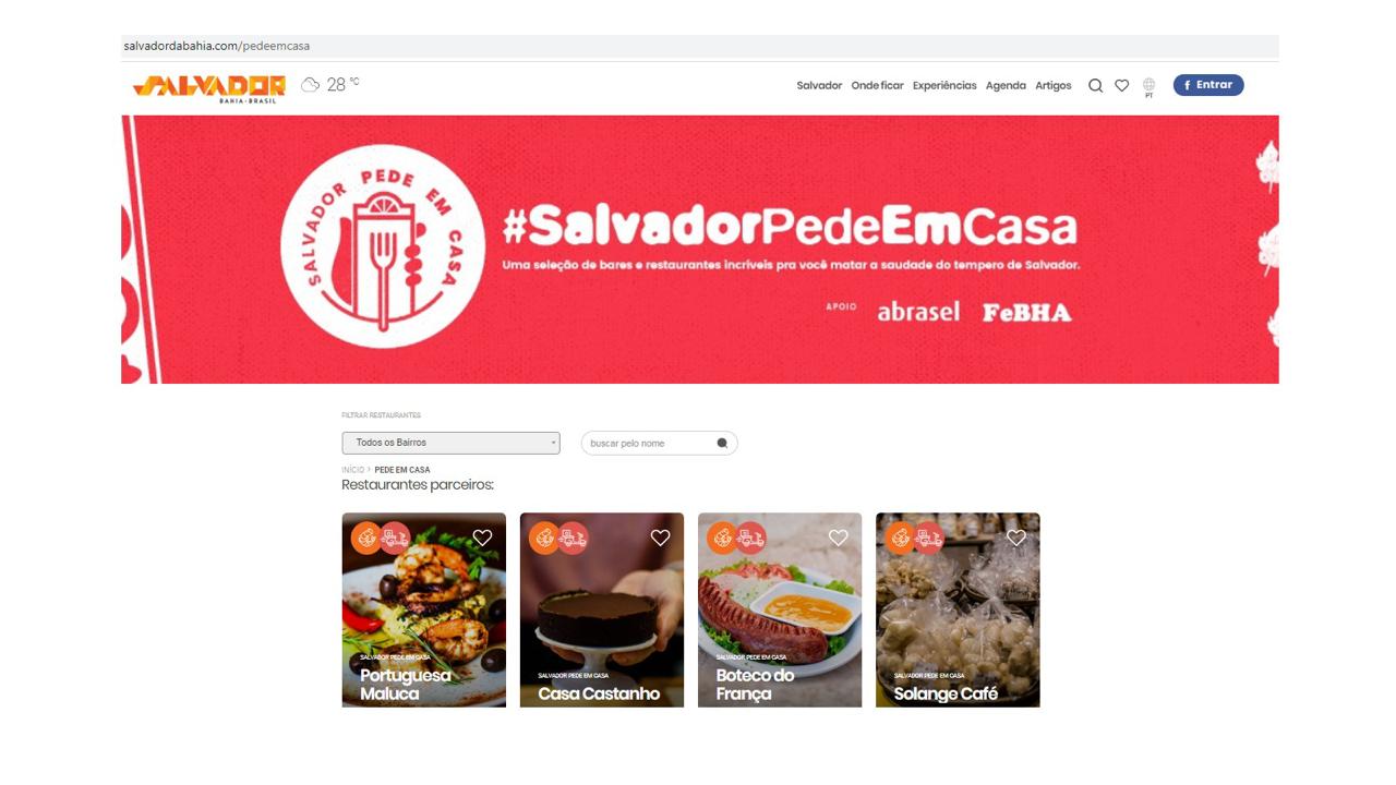 Prefeitura lança “Salvador Pede em Casa” para apoiar bares e restaurantes