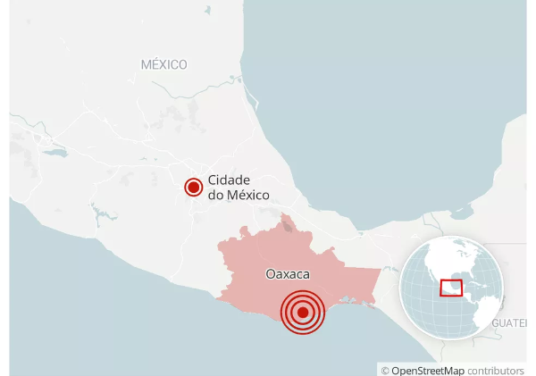 Costa do México é atingida por tremor de magnitude 7,4