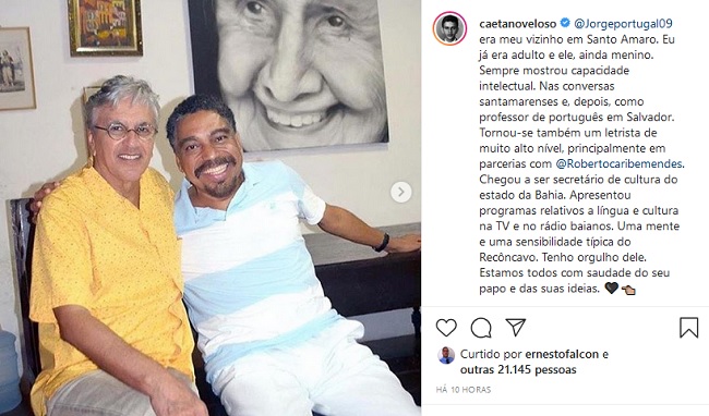 Artistas e personalidades fazem homenagens a Jorge Portugal nas redes sociais