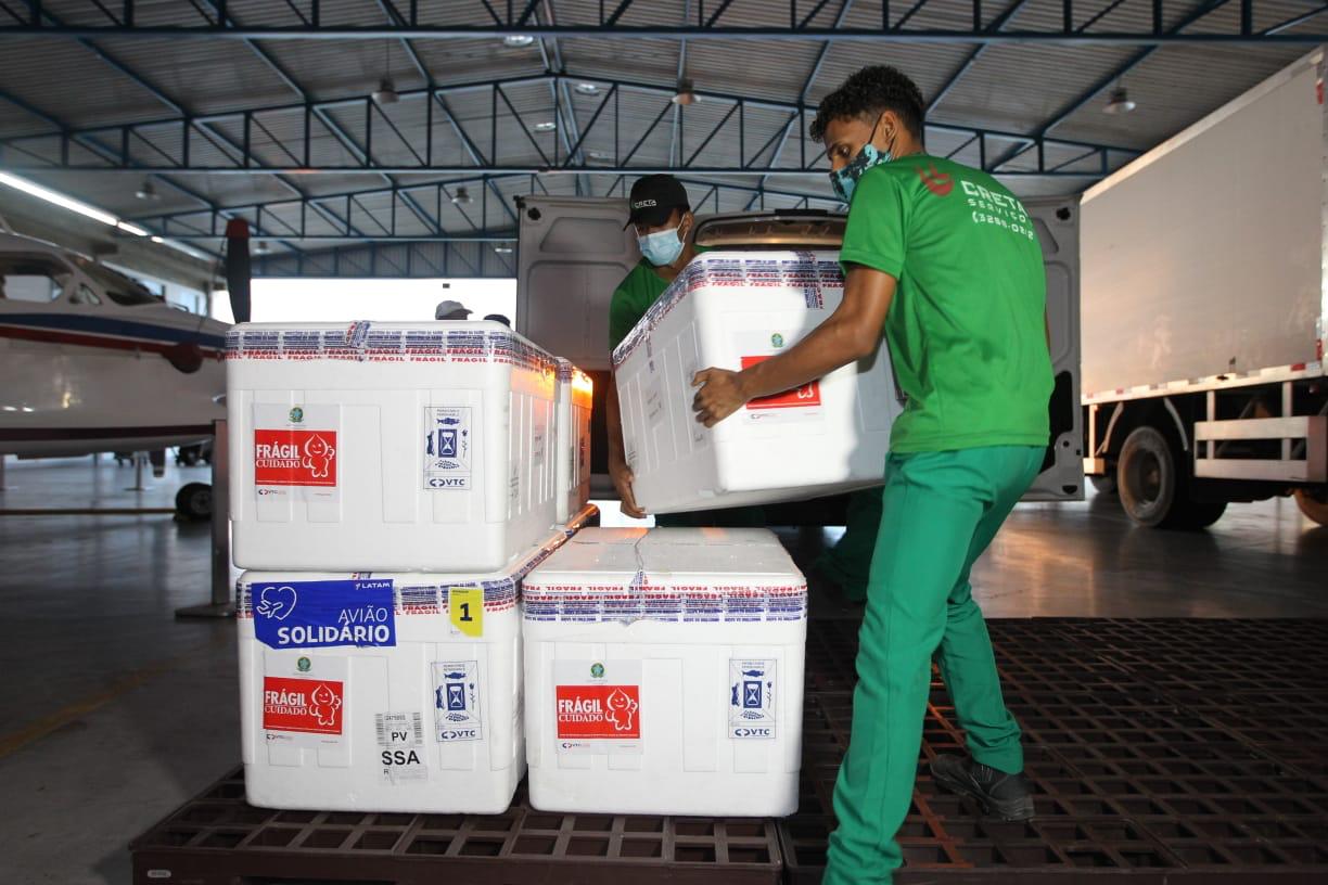 Ministério da Saúde envia mais 222.500 doses de vacinas para a Bahia