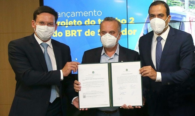 Roma articula e Rogério Marinho e Bruno Reis autorizam trecho 2 do BRT Salvador