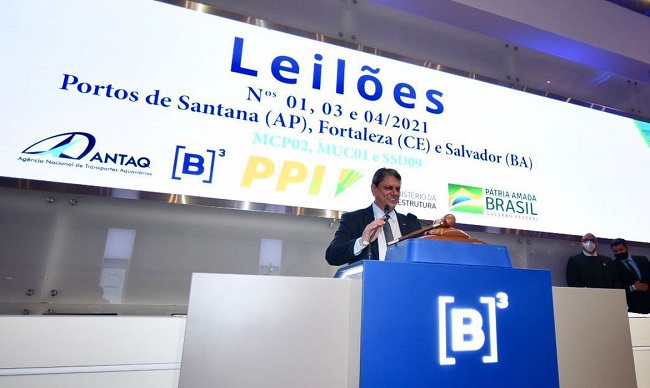 Portos no Ceará, na Bahia e no Amapá são arrendados em leilão