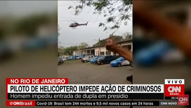 Piloto simula queda de helicóptero para fugir de assalto no RJ; assista