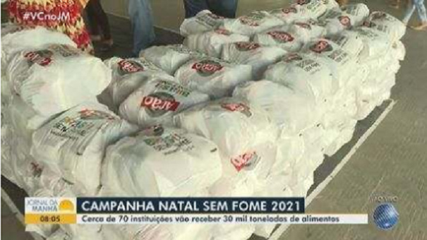 #NatalSemFome distribui 30 toneladas de alimentos para instituições da Bahia