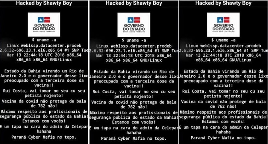 Hackers atacam sites institucionais do Governo da Bahia