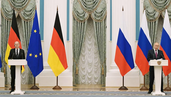 Após reunião com chanceler alemão, Putin diz não querer guerra com Ucrânia