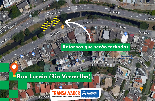 Obras do BRT Salvador vão fechar retornos na Rua Lucaia