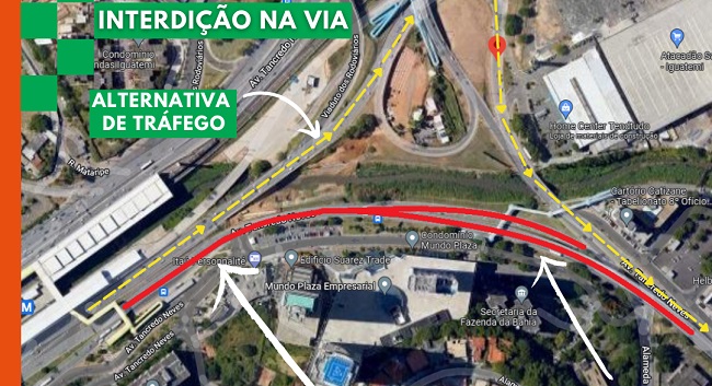 Trânsito será alterado na Av. Tancredo Neves a partir de sábado