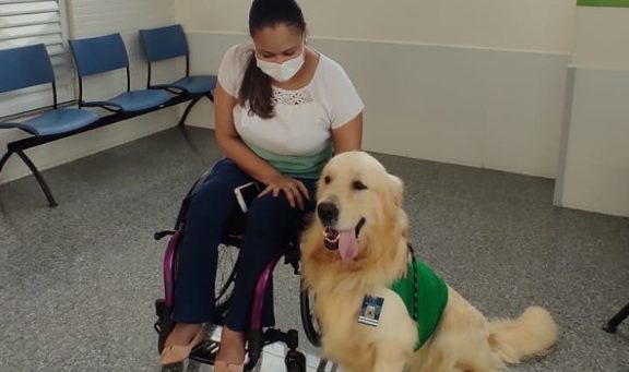 Cão terapeuta auxilia pacientes em tratamento no Hospital Municipal de Salvador