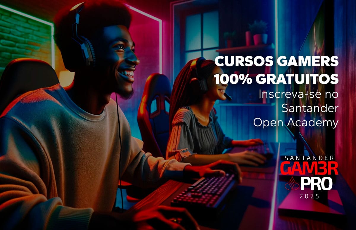 Baianos podem concorrer a 8 mil bolsas de estudo gratuitas para e-sports no Santander Gamer Pro