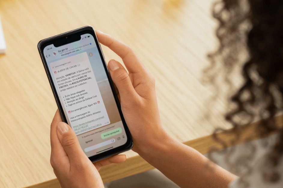 Governo da Bahia amplia envio de alertas sobre chuvas; Saiba como receber informações via WhatsApp