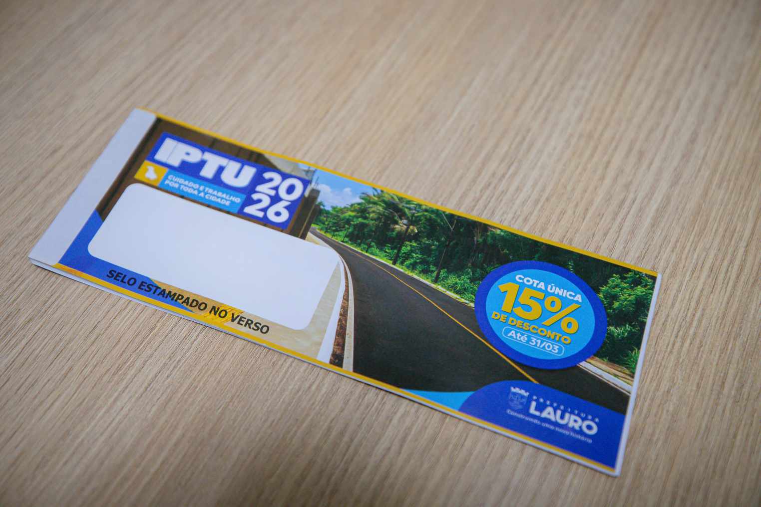 Lauro: Contribuintes têm até o dia 31 para garantir desconto de 15% no IPTU 2026