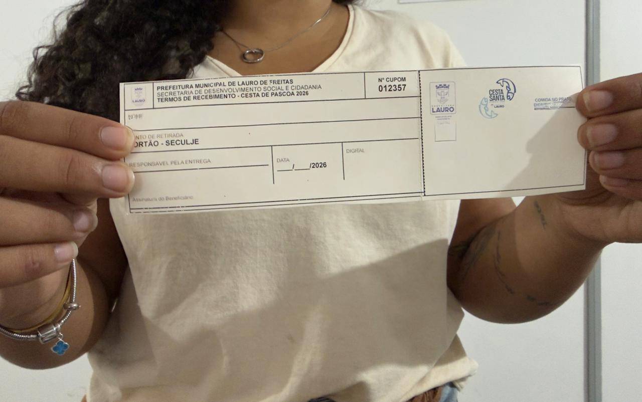 Prefeitura de Lauro inicia entrega de cupons da Cesta Santa nesta quinta