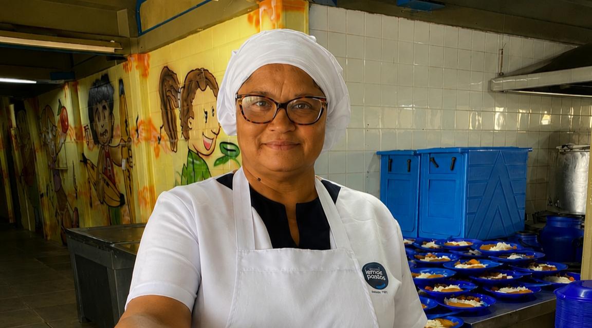 Merendeira de escola municipal de Lauro de Freitas é finalista de concurso nacional do FNDE