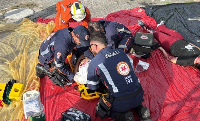 Simulado testa resposta integrada das equipes de saúde e segurança para megaeventos em Camaçari